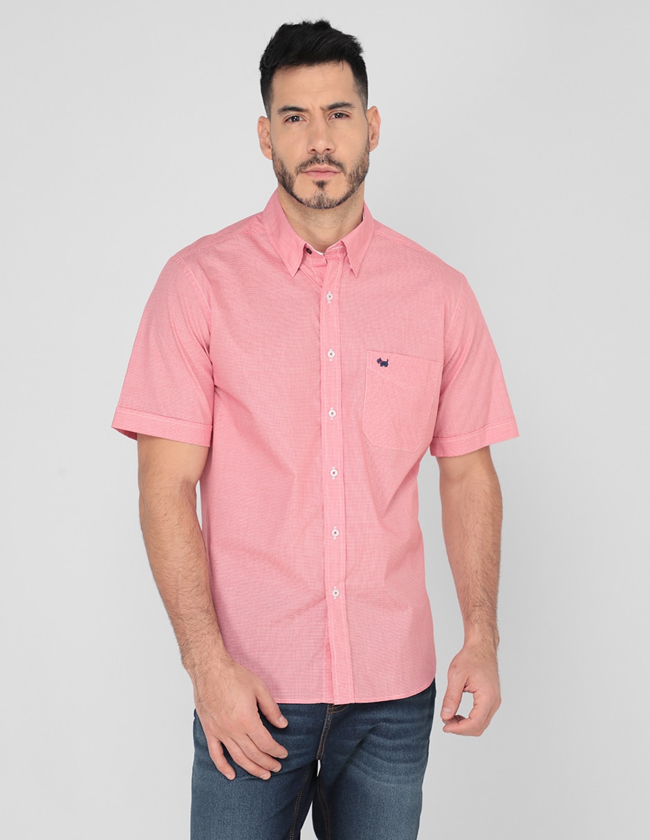 Camisa casual de algodón manga corta para hombre