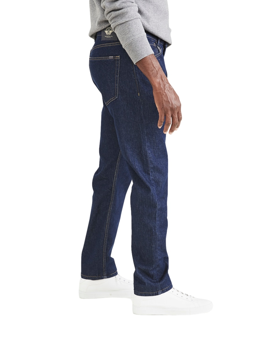 Jeans straight lavado obscuro para hombre 2