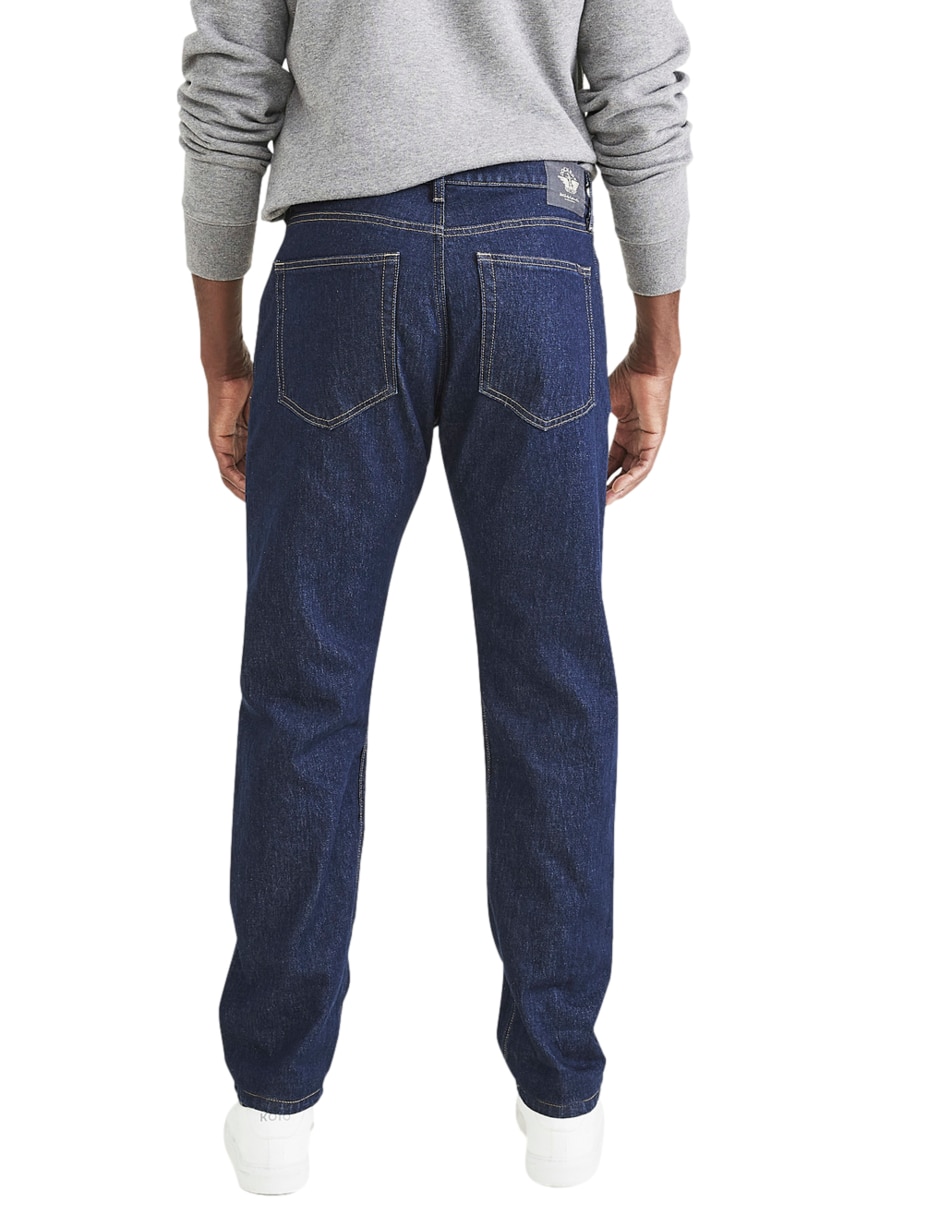 Jeans straight lavado obscuro para hombre 3