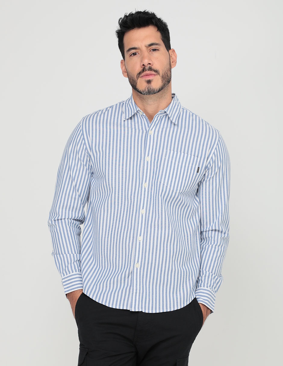 Camisa casual de algodón manga larga para hombre 1