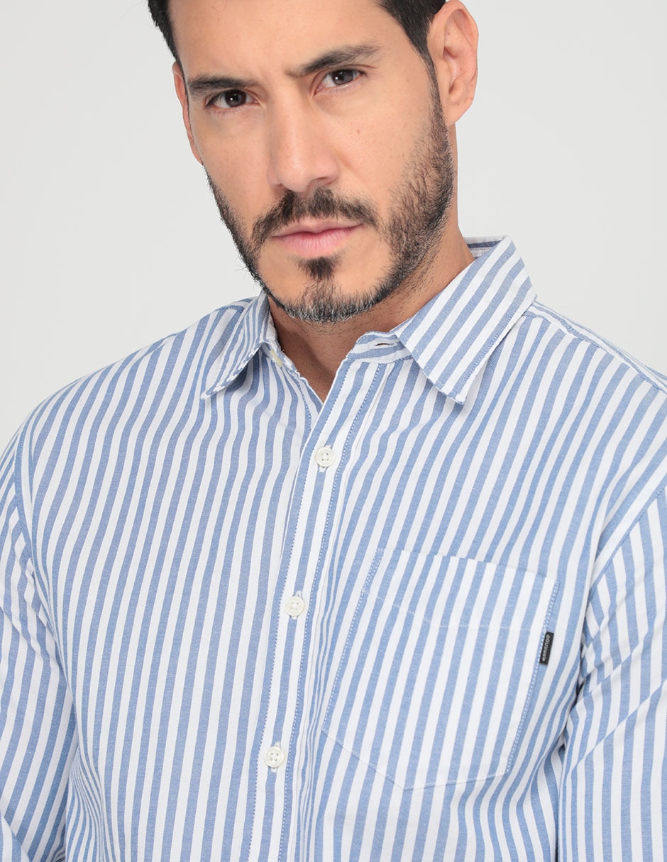 Camisa casual de algodón manga larga para hombre 4
