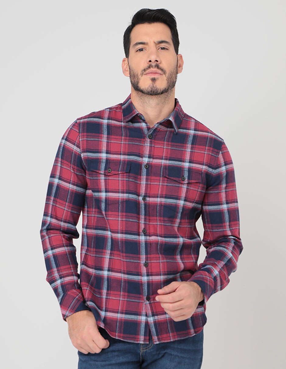 Camisa casual de algodón manga larga para hombre 1