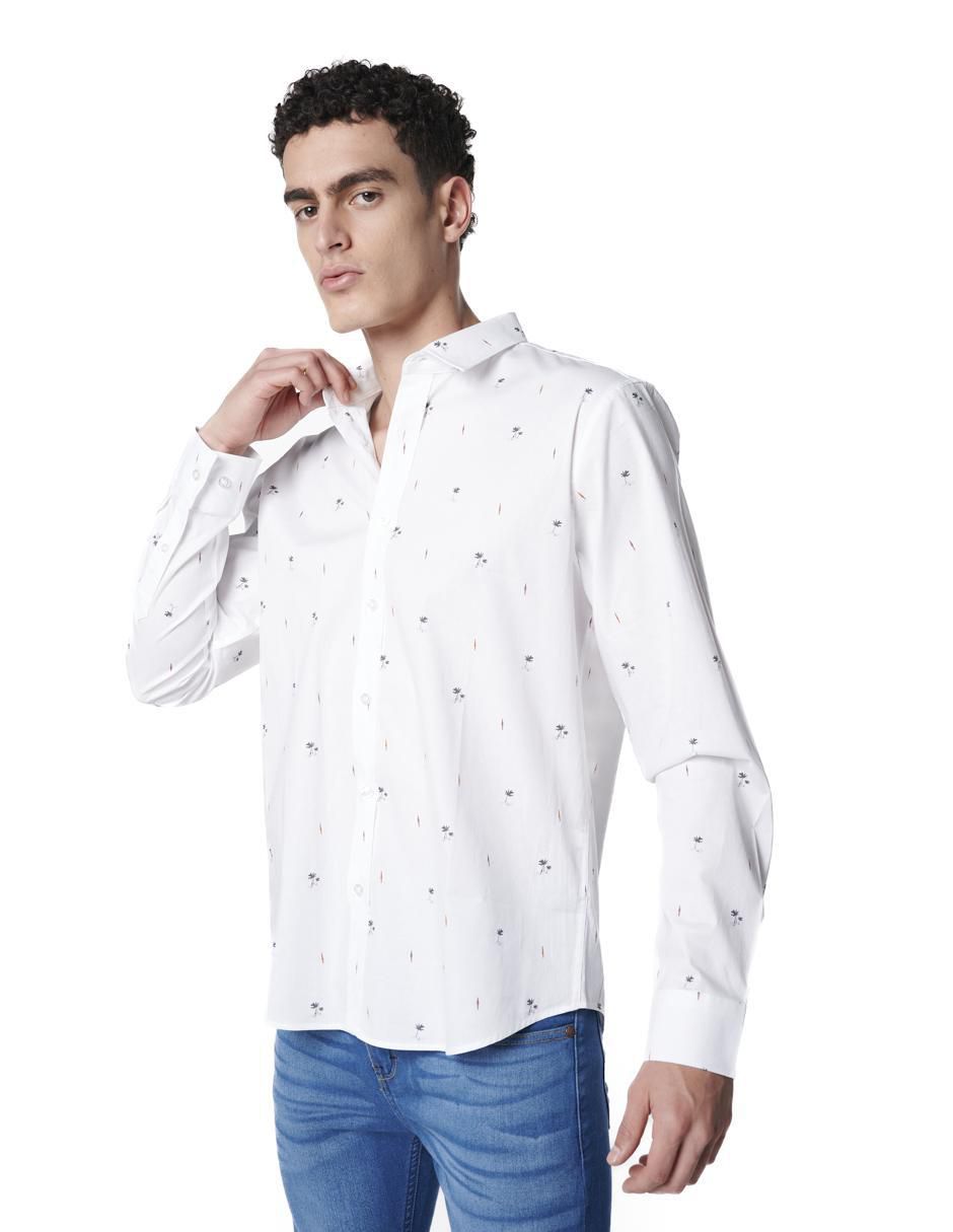 Camisa casual de algodón manga larga para hombre