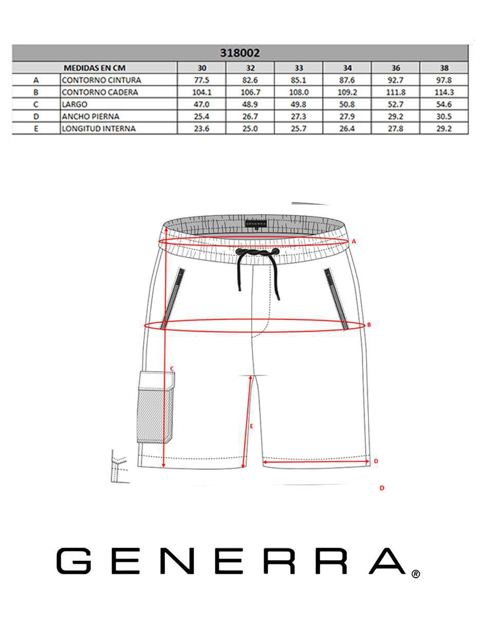Bermuda generra de poliéster para hombre