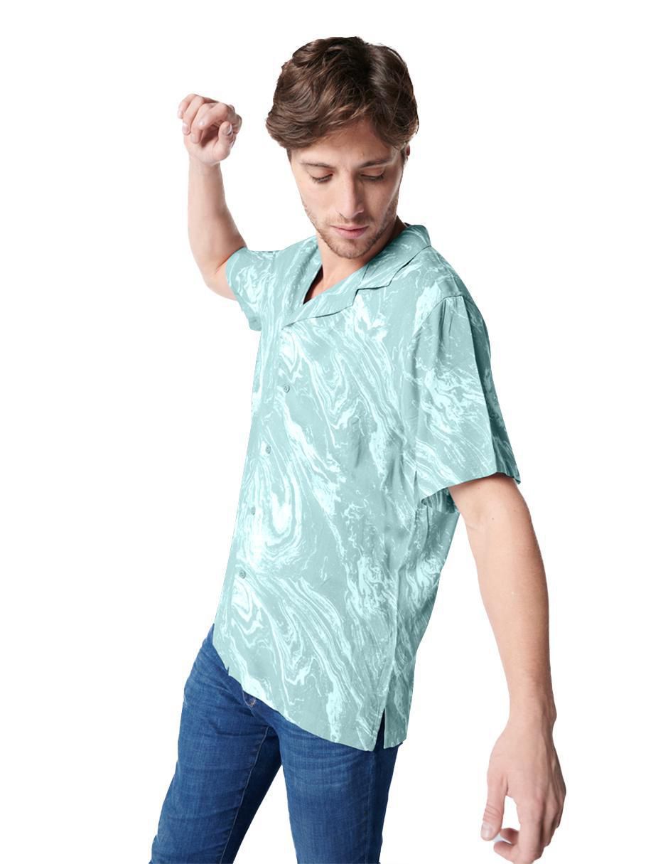 Camisa casual generra de viscosa manga corta para hombre
