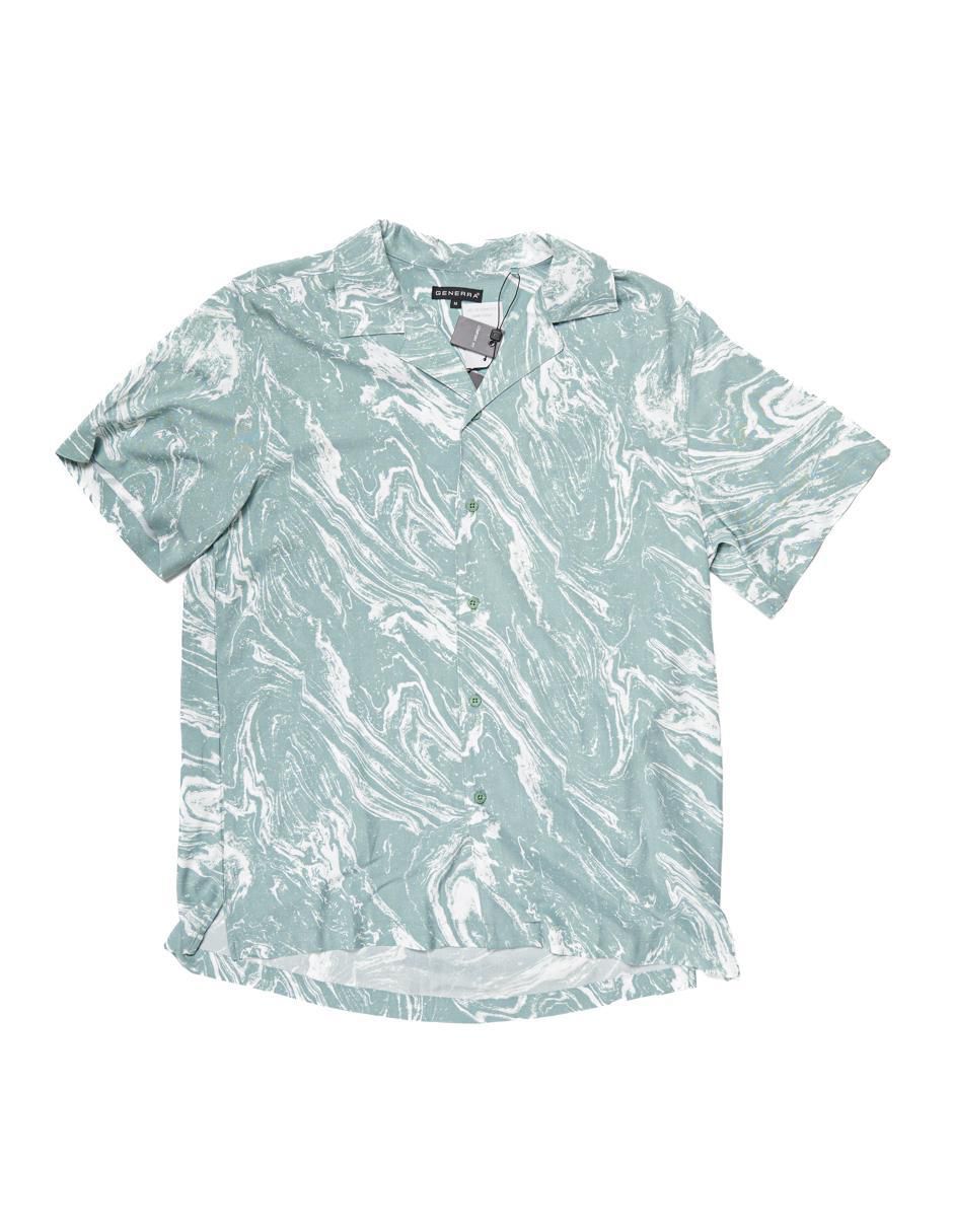 Camisa casual generra de viscosa manga corta para hombre