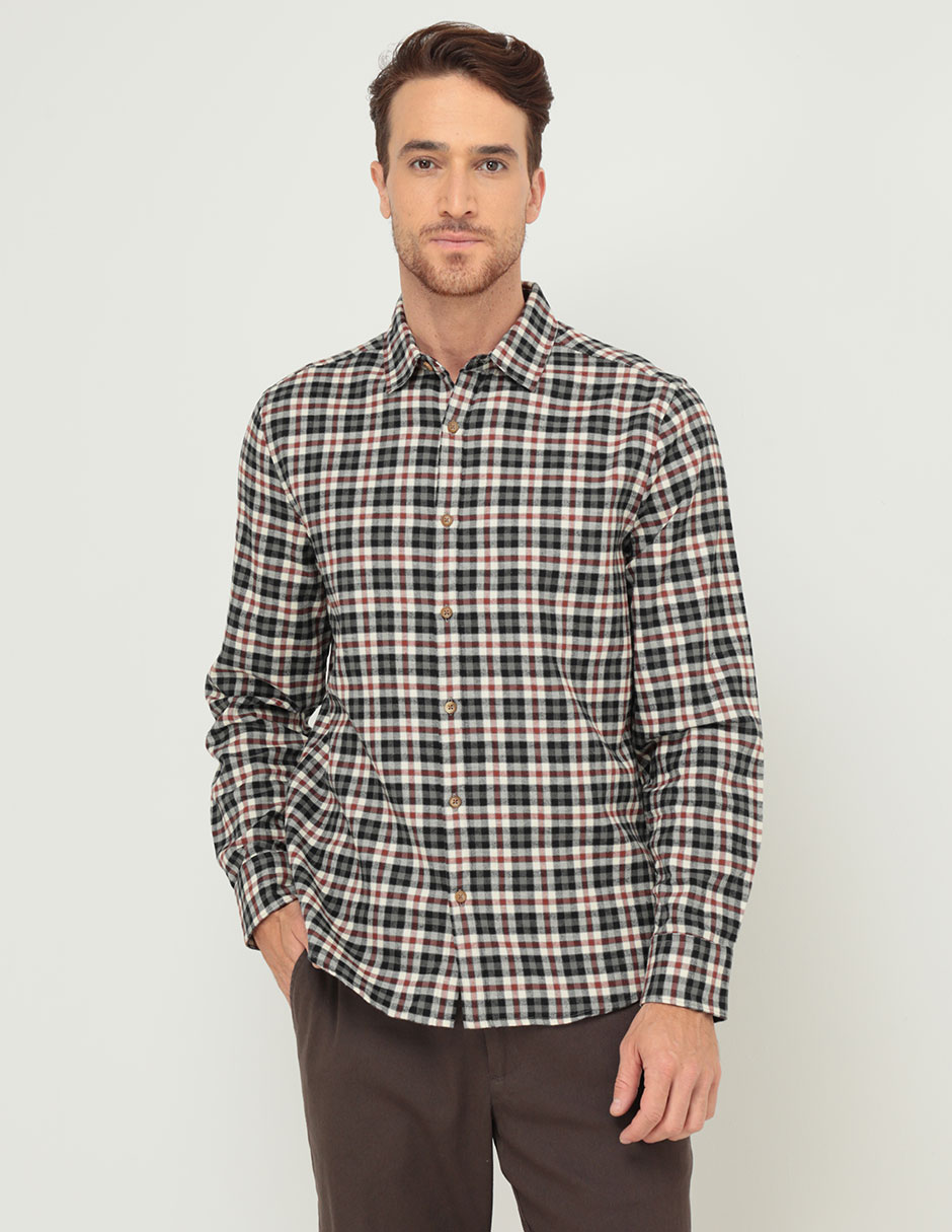 Camisa casual de algodón manga larga para hombre 1