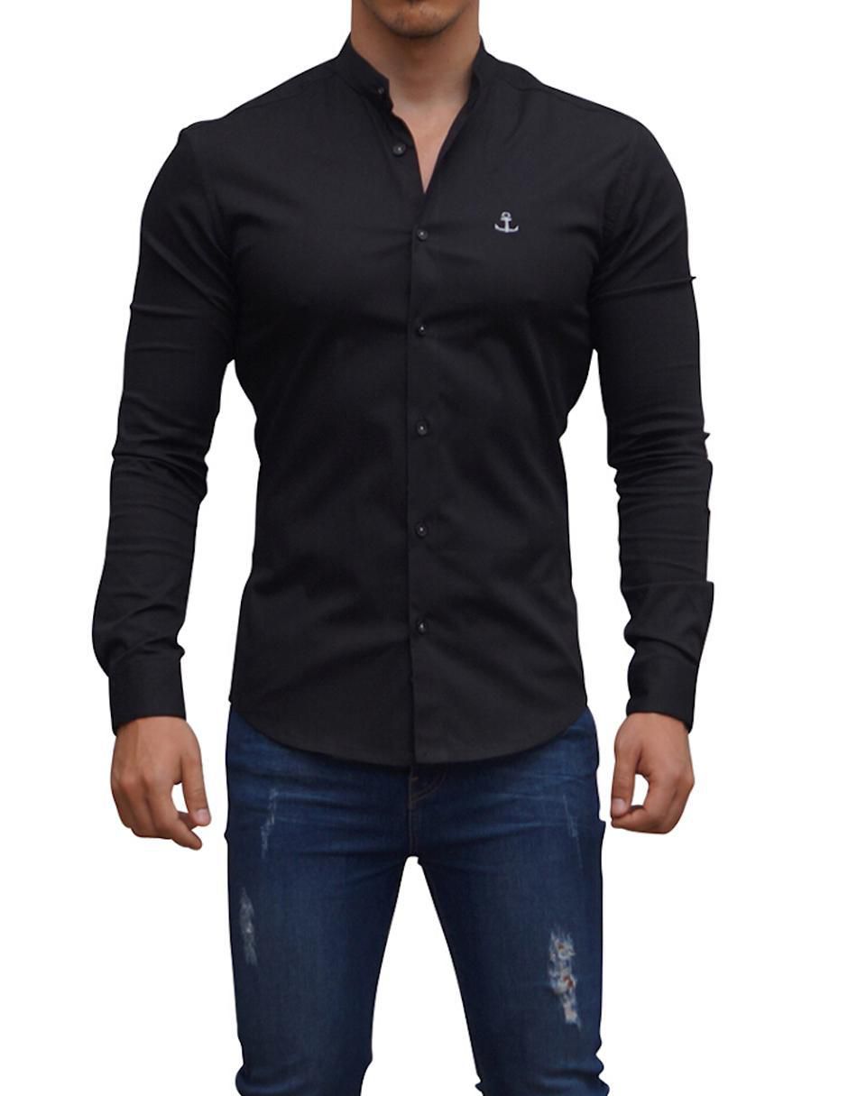 Camisa casual manga larga para hombre 4
