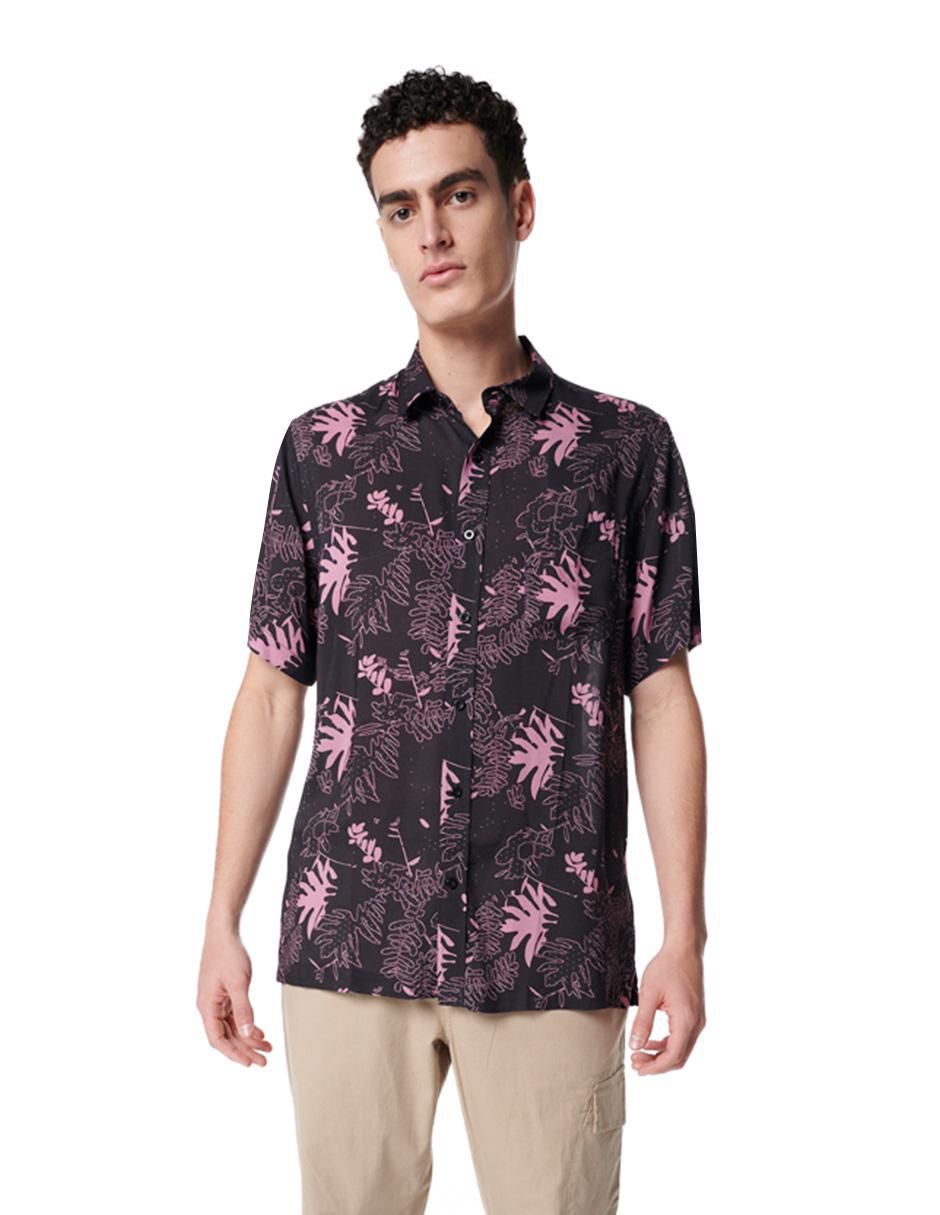 Camisa casual generra de viscosa manga corta para hombre