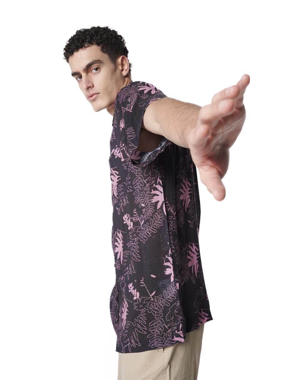 Camisa casual generra de viscosa manga corta para hombre