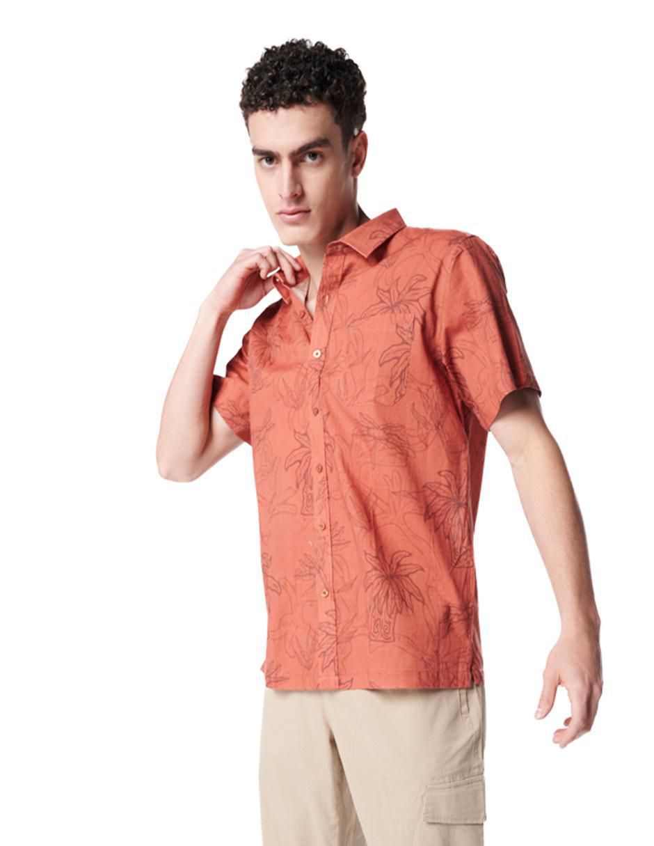 Camisa casual generra de algodón manga corta para hombre