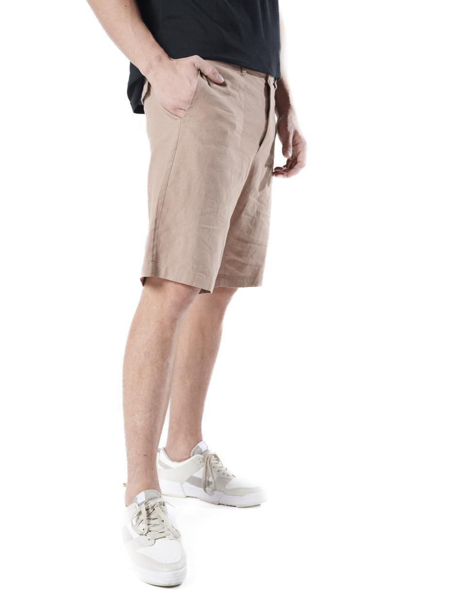 Bermuda generra de lino para hombre