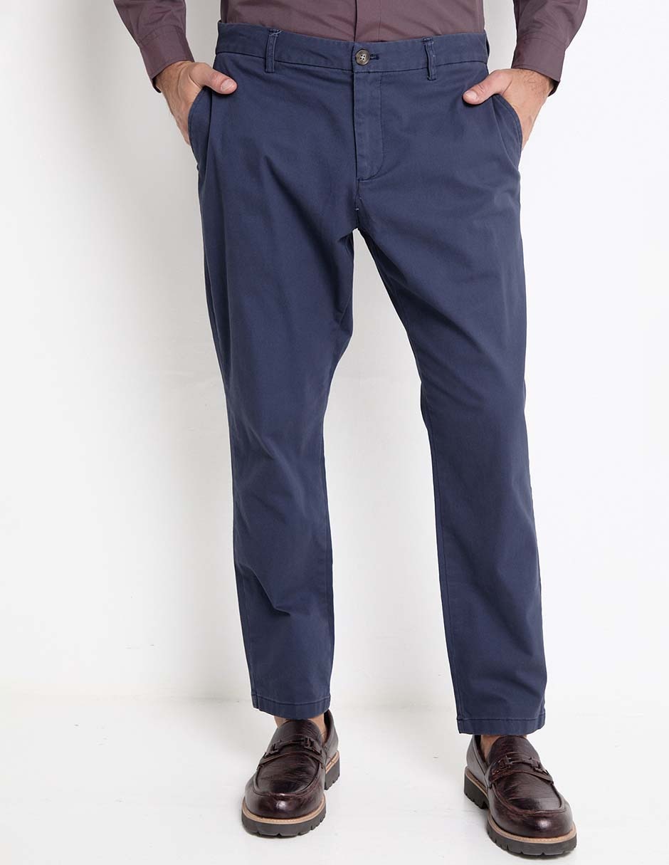 Pantalón chino recto de algodón para hombre