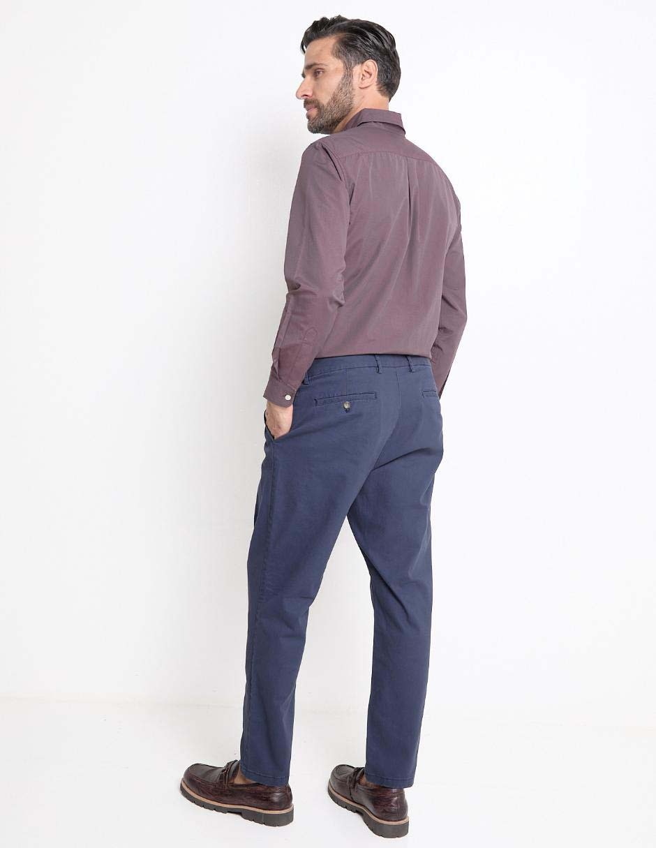 Pantalón chino recto de algodón para hombre 5