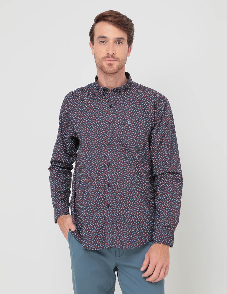 Camisa casual de algodón manga larga para hombre 1