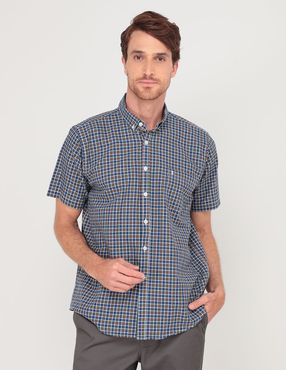 Camisa casual de algodón manga corta para hombre 1