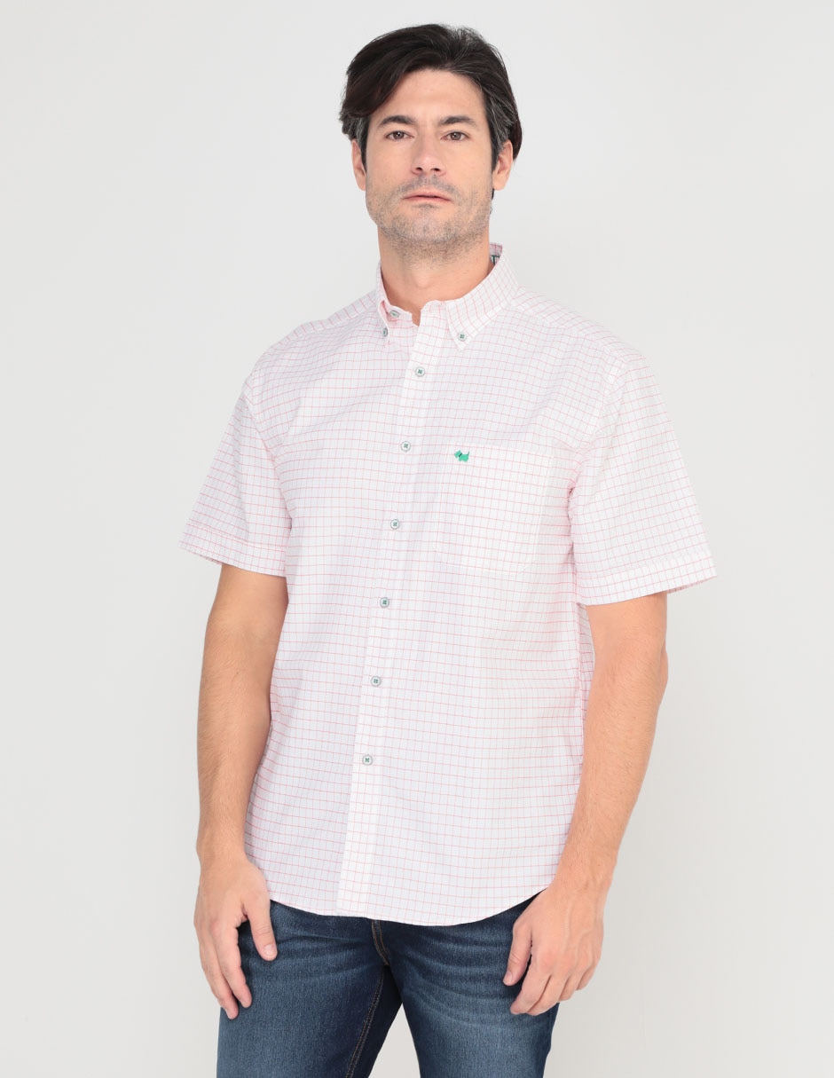 Camisa casual Haggar de algodón manga corta para hombre