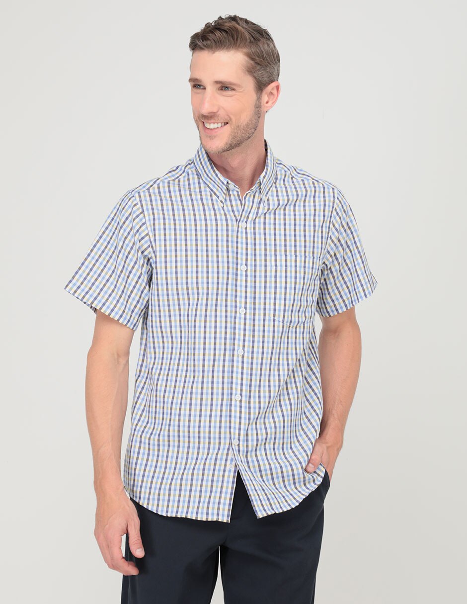 Camisa casual de algodón manga corta para hombre 1