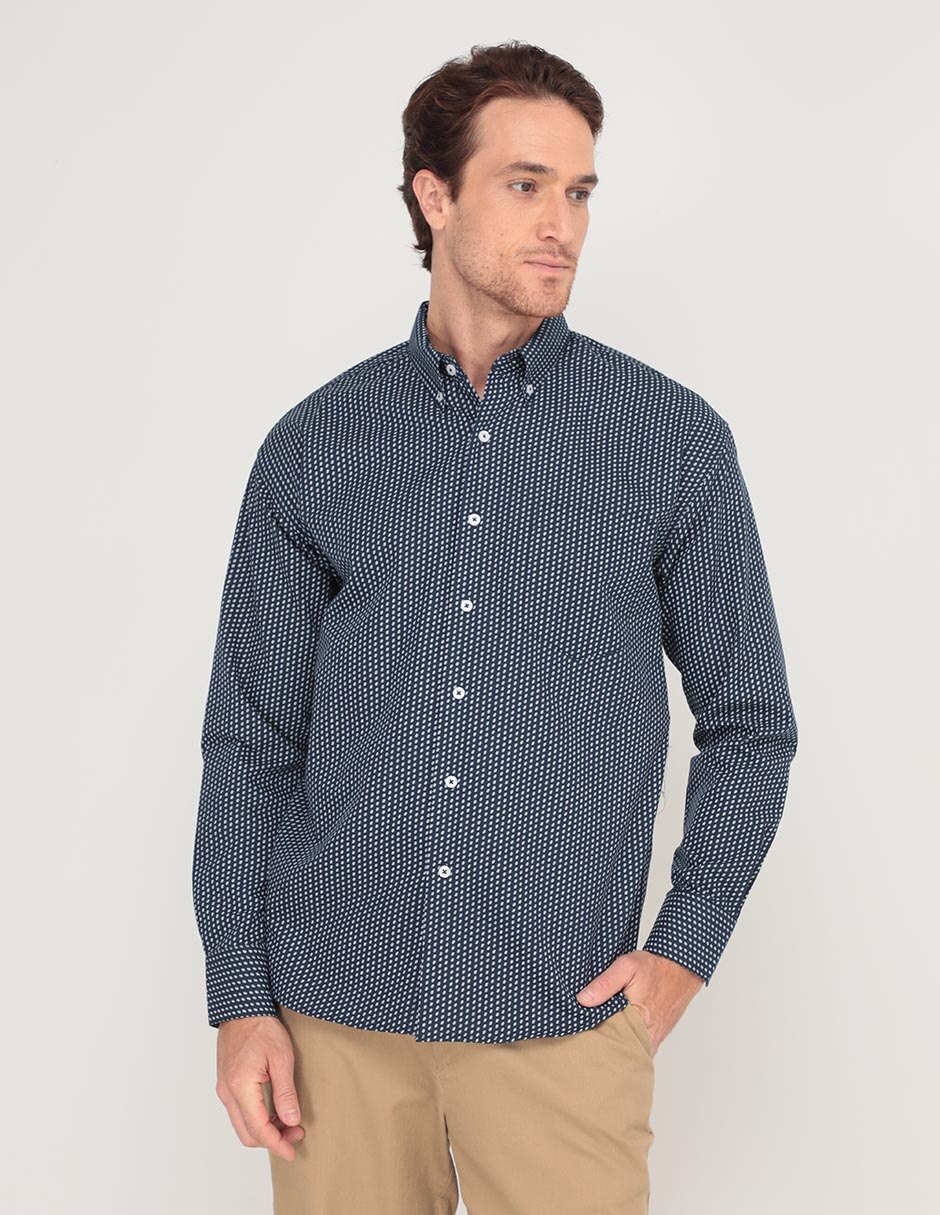 Camisa casual de algodón manga larga para hombre 1