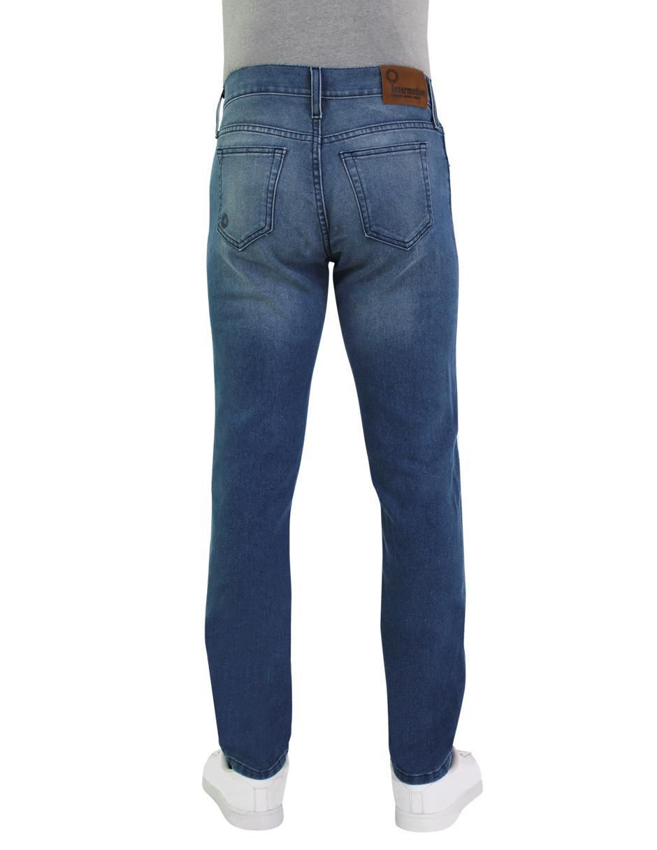 Jeans slim lavado desgastado para hombre 4