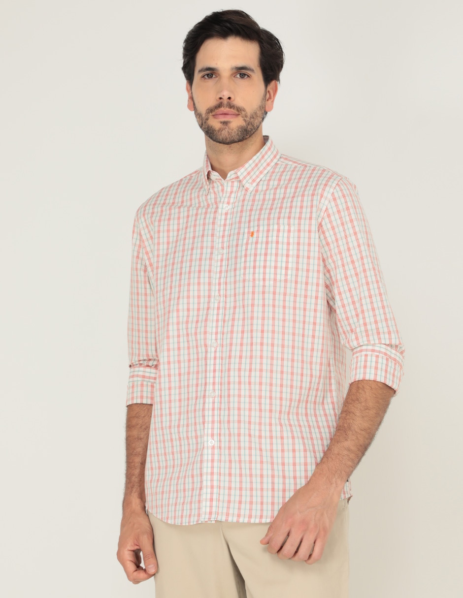 Camisa casual de algodón manga larga para hombre 1