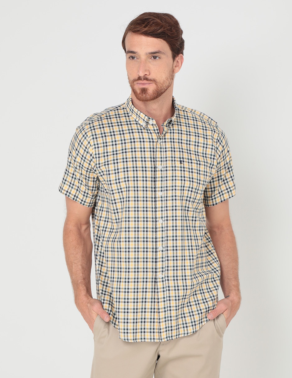 Camisa casual de algodón manga corta para hombre 1