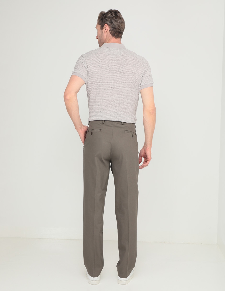 Pantalón casual regular recto de algodón para hombre 2