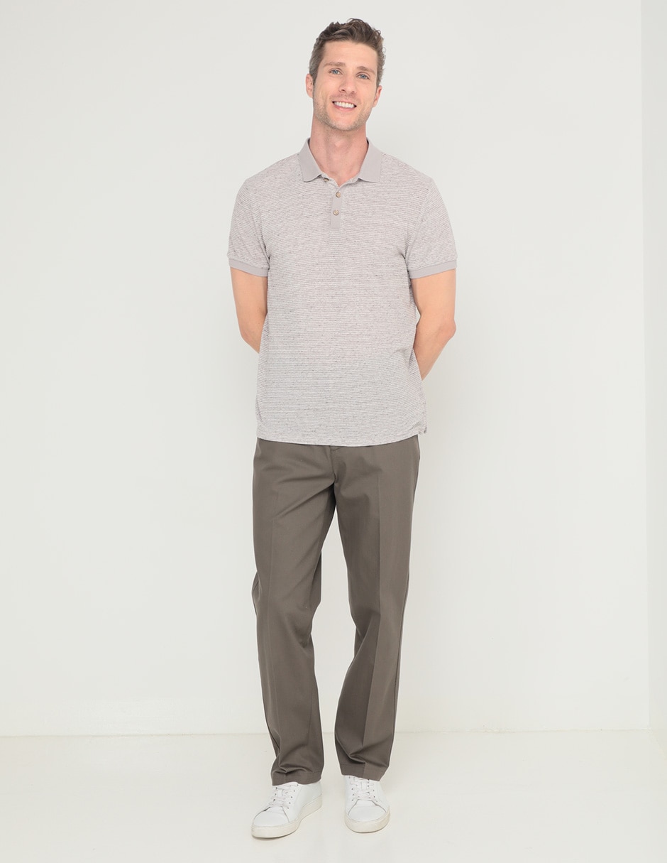 Pantalón casual regular recto de algodón para hombre 3