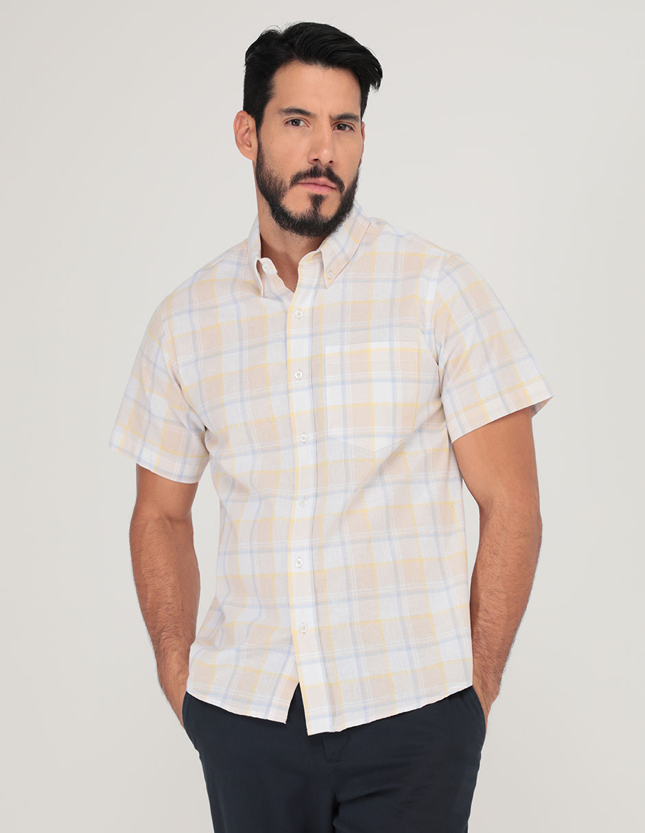 Camisa casual de algodón manga corta para hombre 1