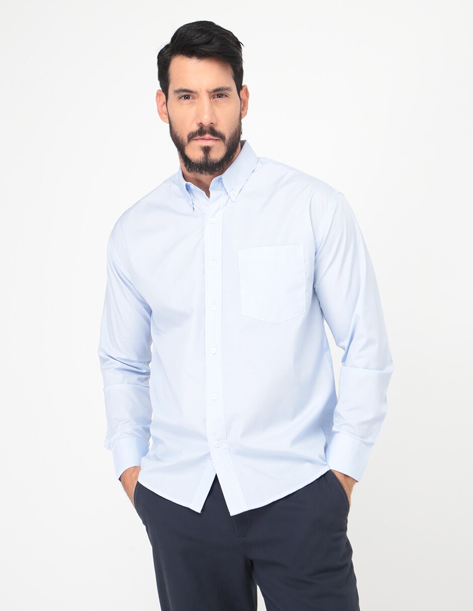 Camisa casual de algodón manga larga para hombre 1