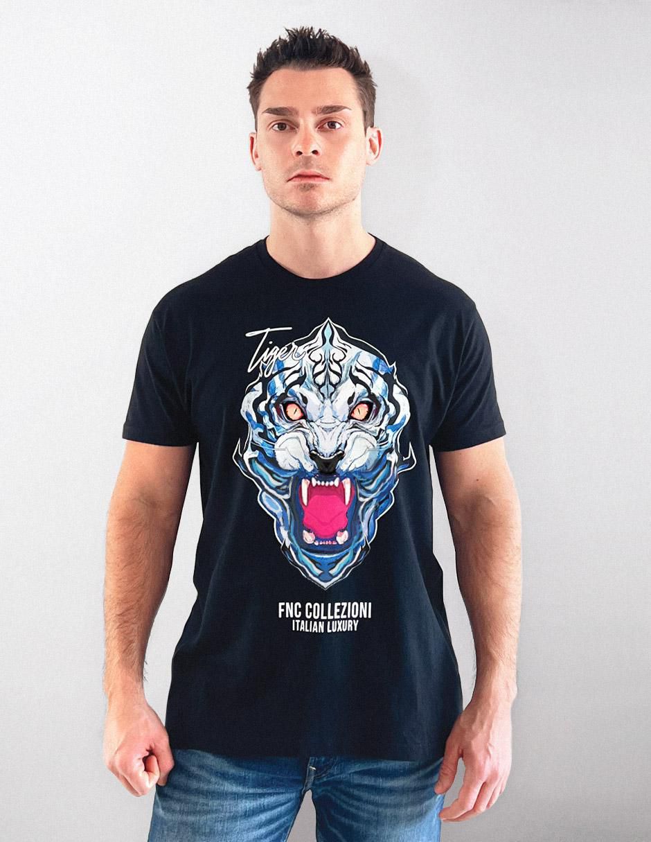 Playera FNC Collezioni Tiger cuello redondo para hombre Suburbia