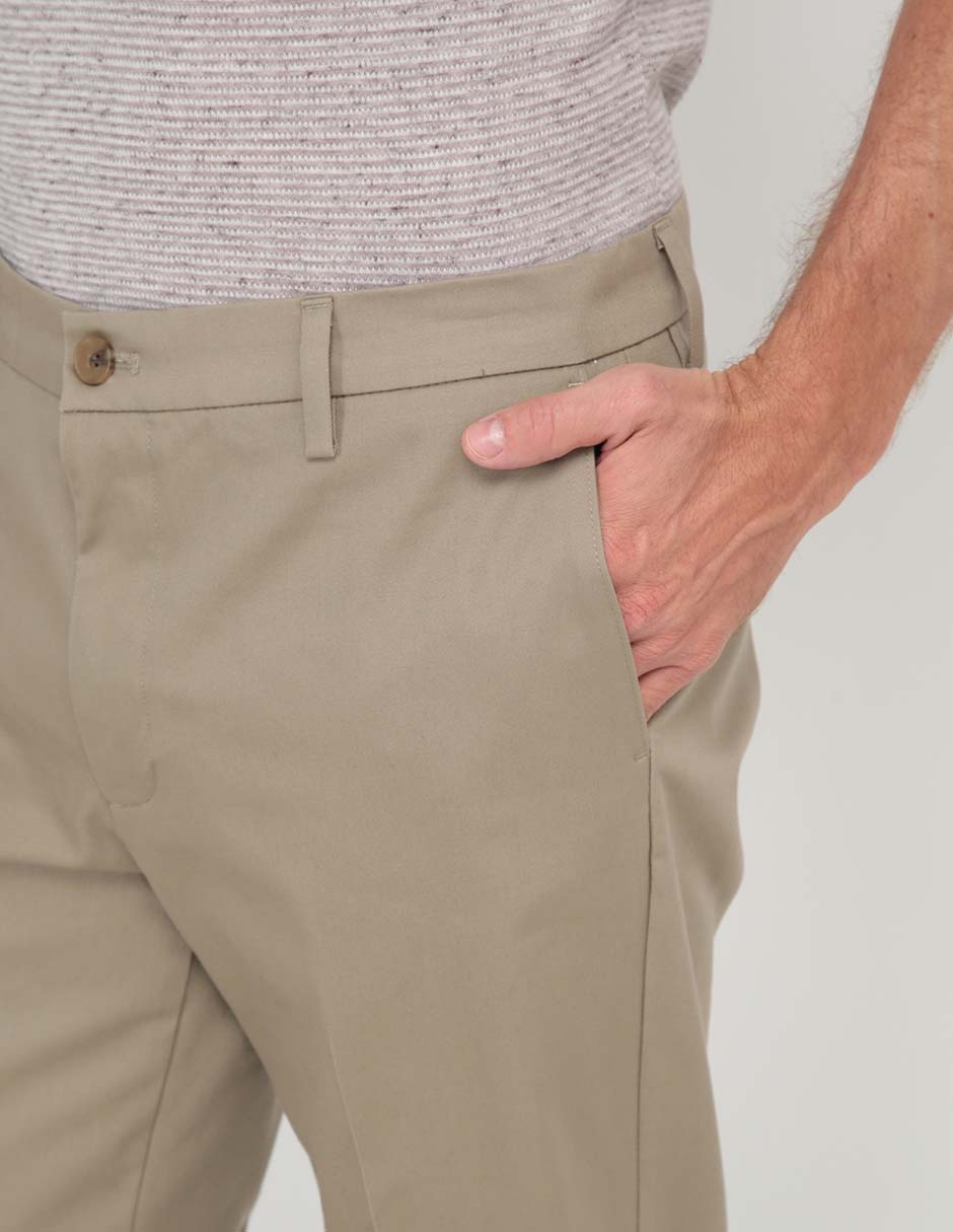 Pantalón casual regular slim de algodón para hombre 4