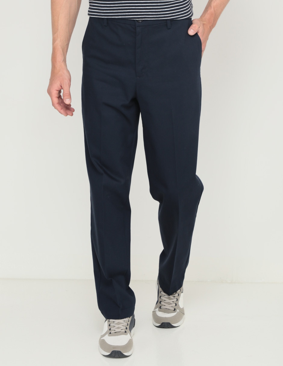 Pantalón casual regular recto de algodón para hombre 1