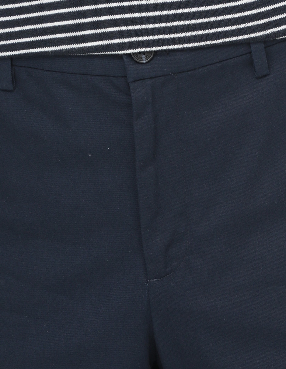 Pantalón casual regular recto de algodón para hombre 4