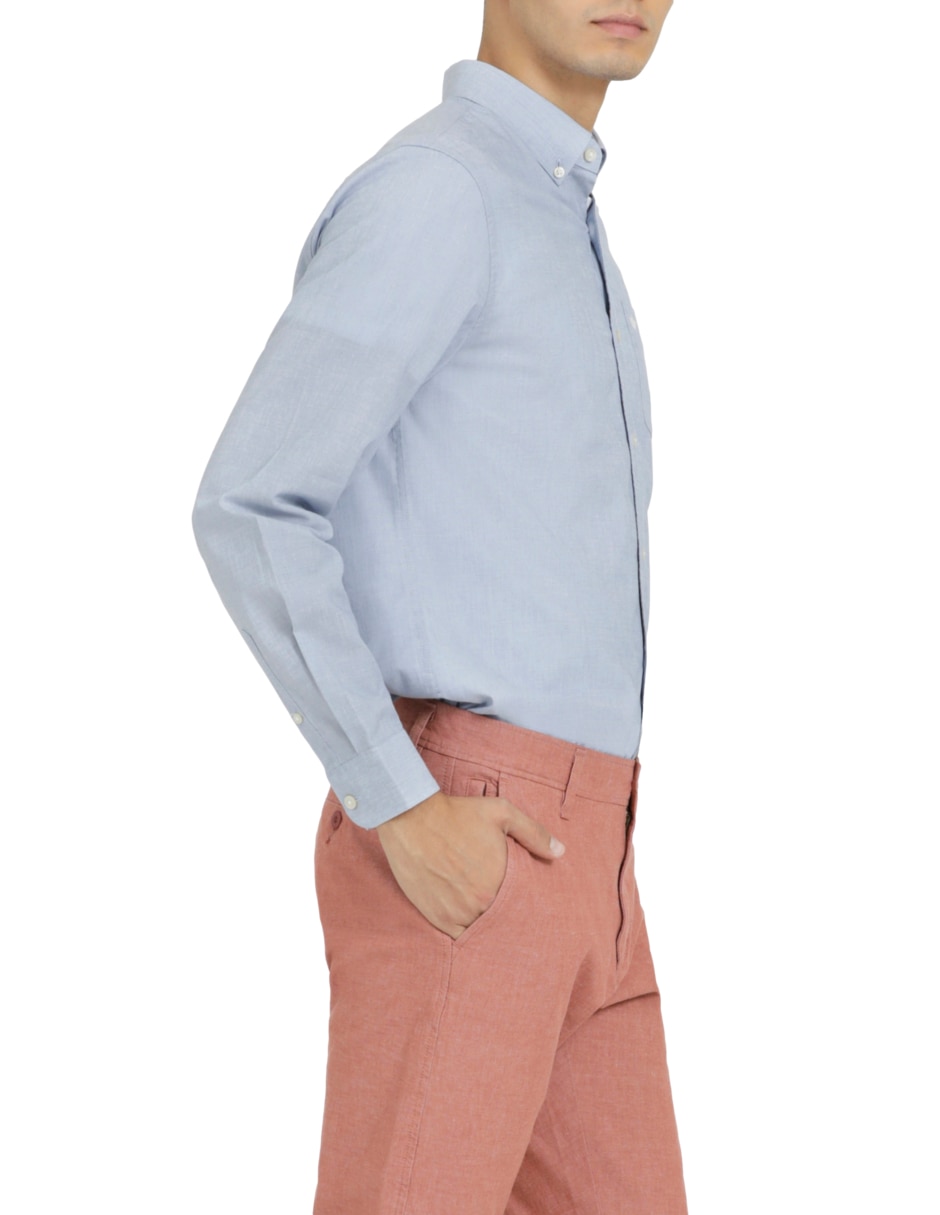 Camisa casual de algodón manga larga para hombre 2