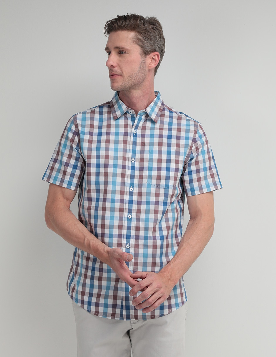 Camisa casual de algodón manga corta para hombre 1