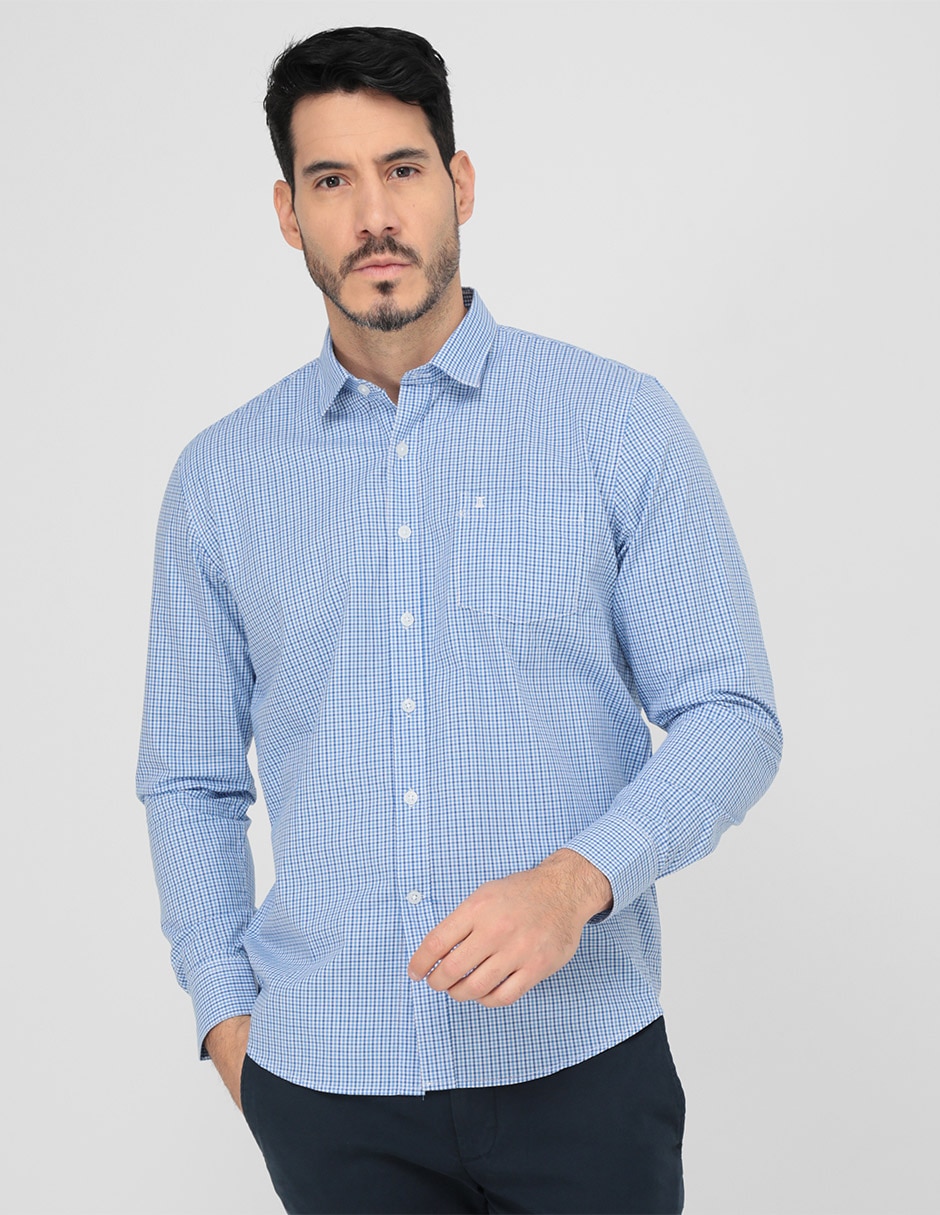 Camisa casual de algodón manga larga para hombre 1