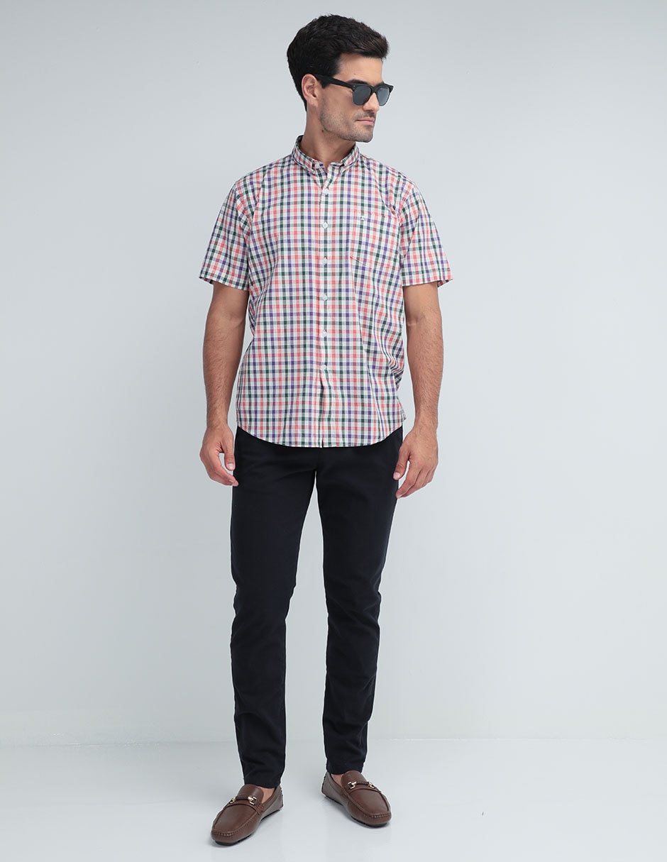 Camisa casual de algodón manga corta para hombre 1