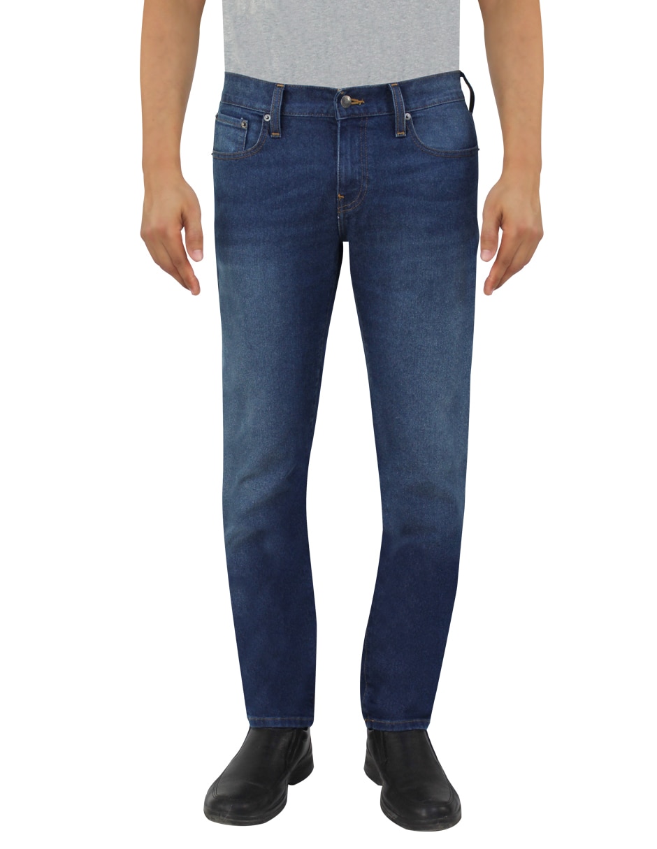 Jeans slim lavado desgastado para hombre