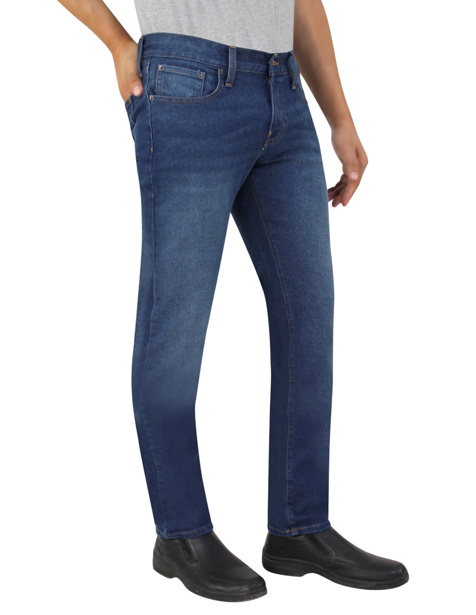 Jeans slim lavado desgastado para hombre 2