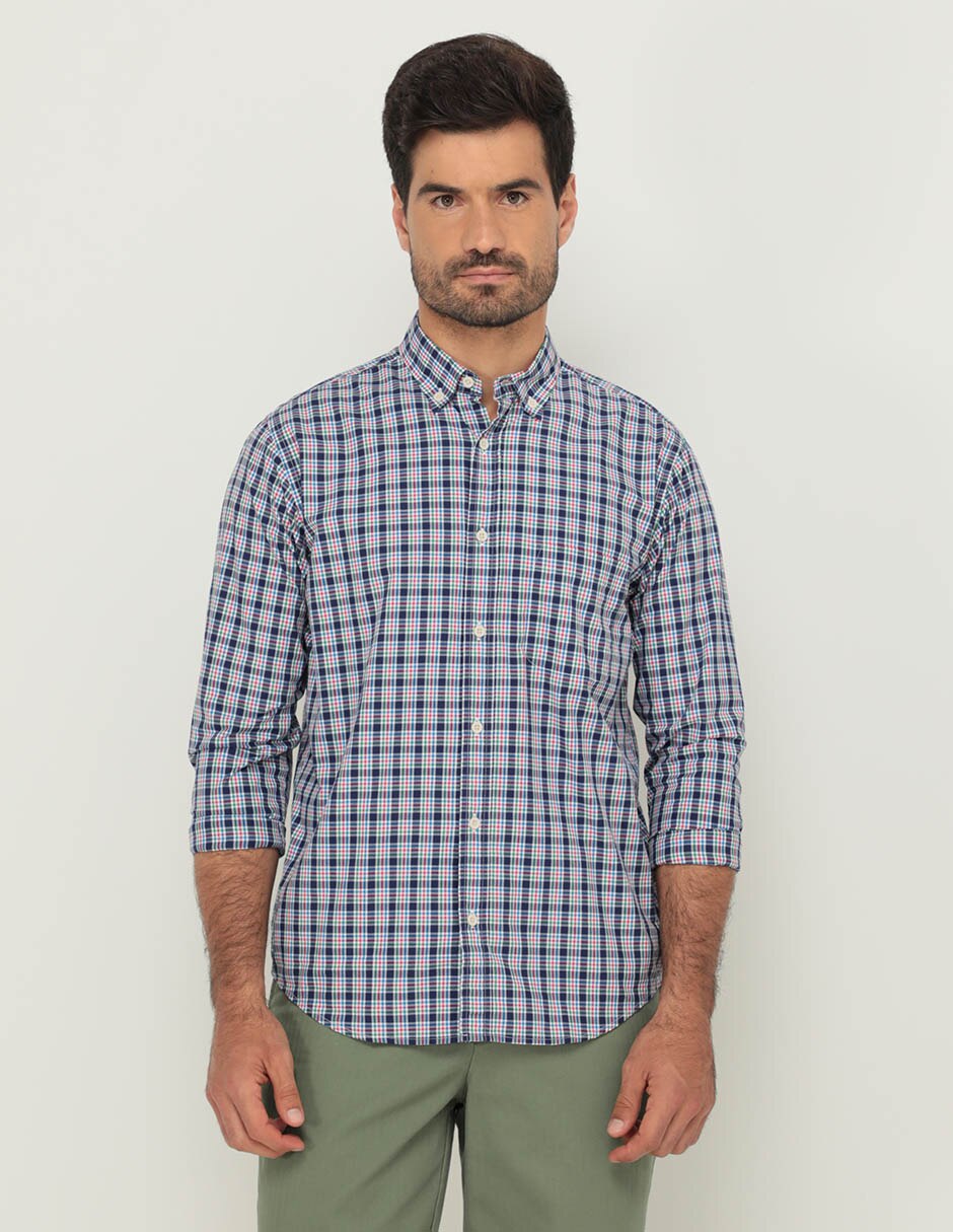 Camisa casual de algodón manga larga para hombre 1