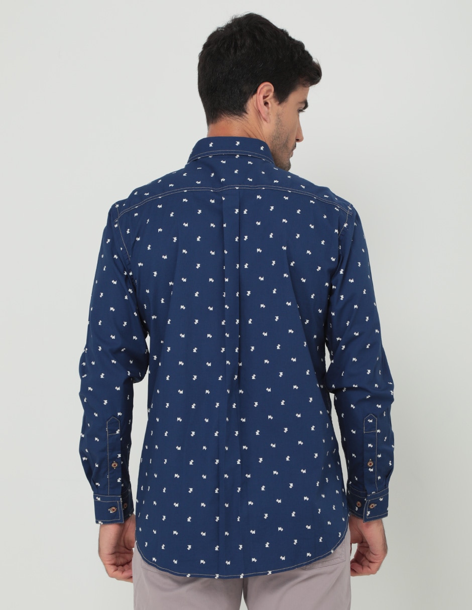 Camisa casual de algodón manga larga para hombre 2