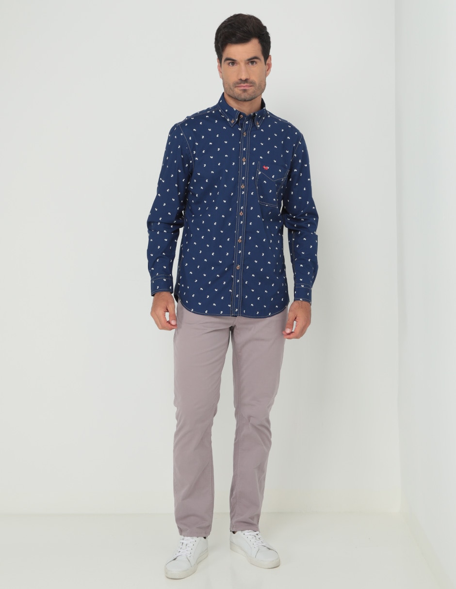 Camisa casual de algodón manga larga para hombre 3