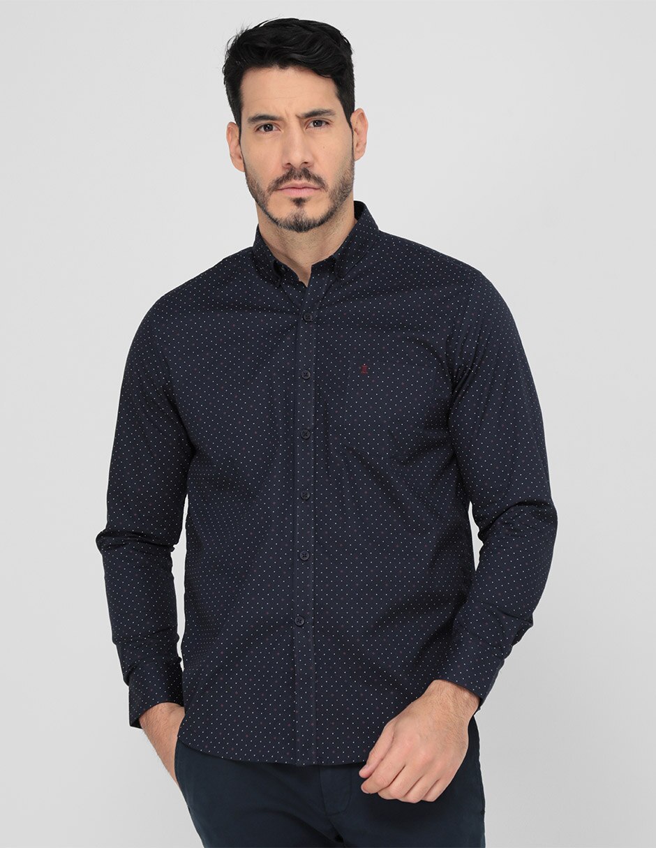 Camisa casual de algodón manga larga para hombre 1