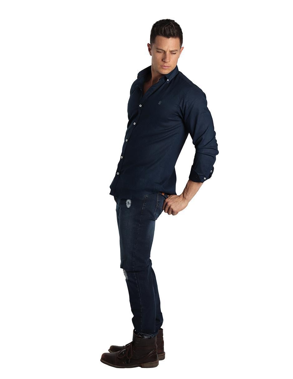 Camisa casual de lino manga larga para hombre 3