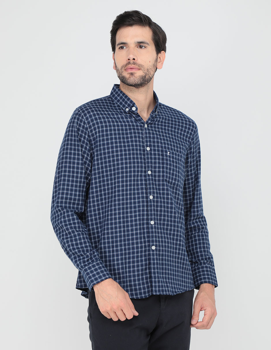 Camisa casual manga larga para hombre 1