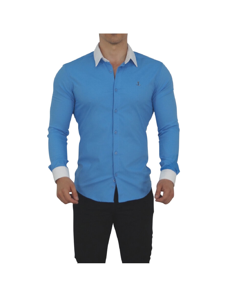 Camisa casual manga larga para hombre