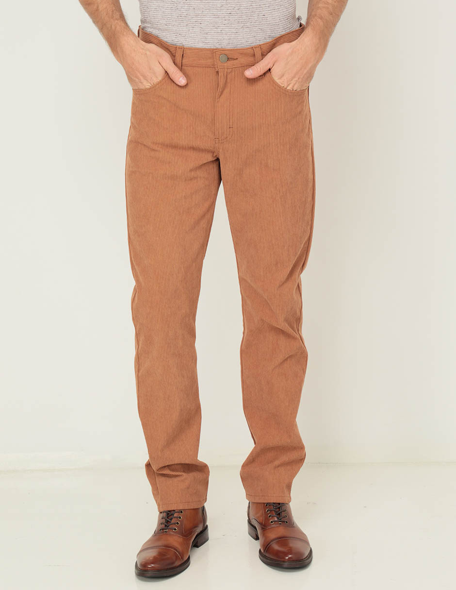 Pantalón marron rojizo de pana regular fit