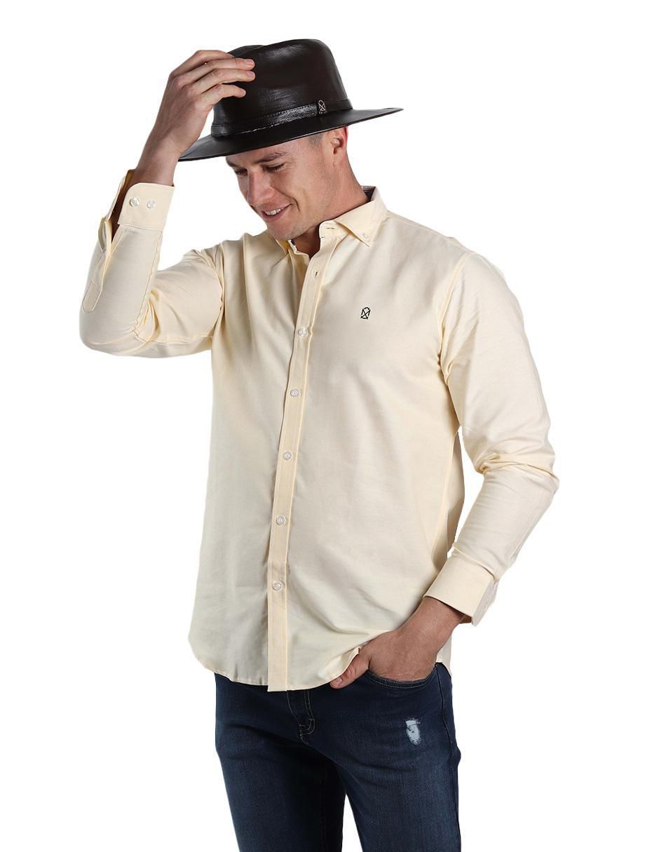 Camisa casual de algodón manga larga para hombre Camisa casual de algodón manga larga para hombre
