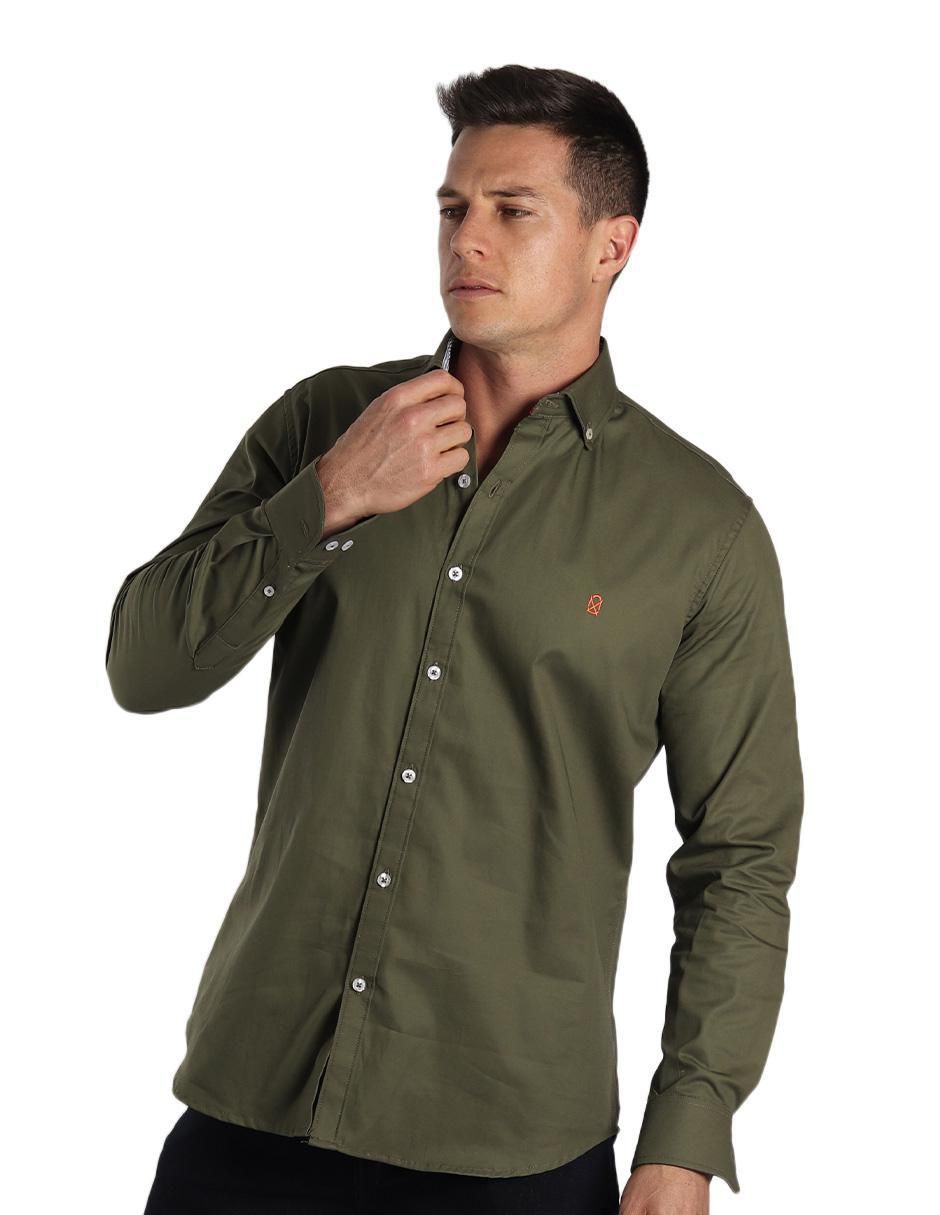 Camisa casual de algodón manga larga para hombre Camisa casual de algodón manga larga para hombre